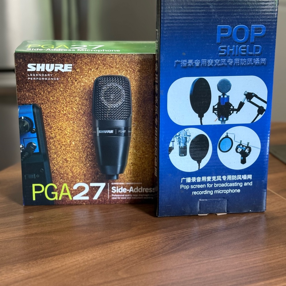 Shure PGA27 Black Microphone with Pop Shield